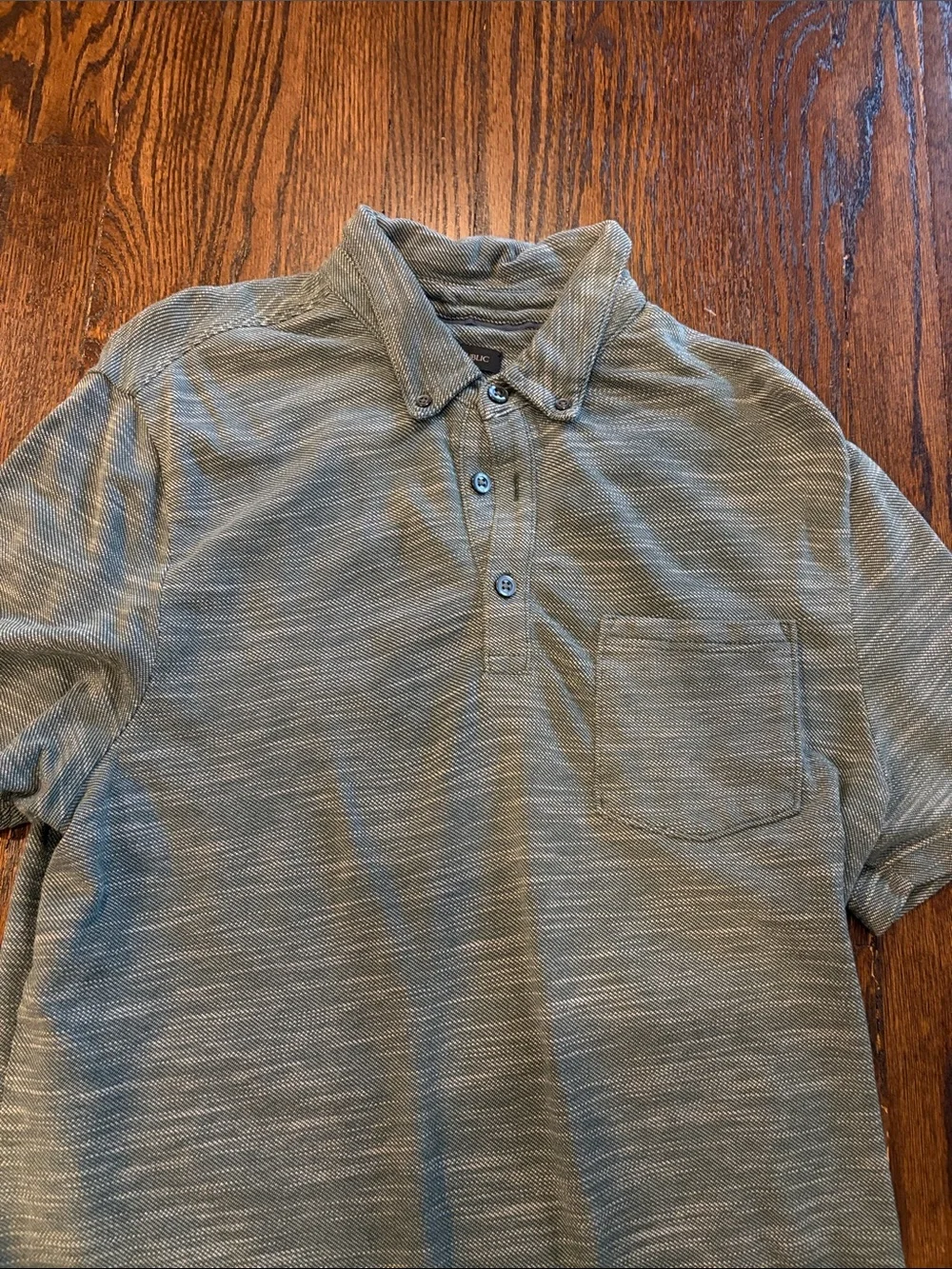 Banana Republic Men's Casual Green Heathered Polo Shirt